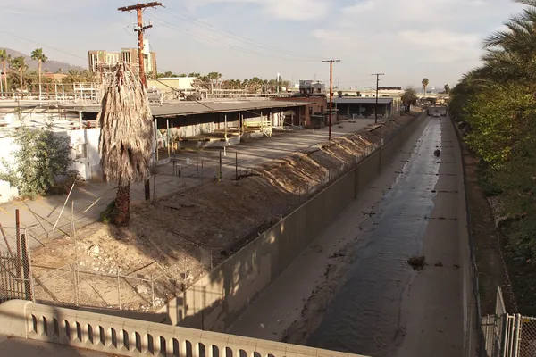 The concrete Burbank Western Channel at Magnolia Boulevard