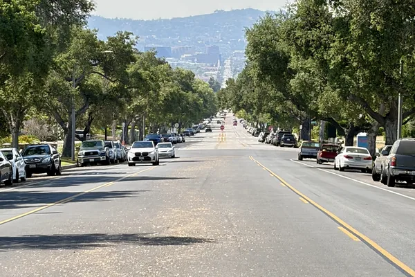Tree-lined East Olive Avenue in Burbank